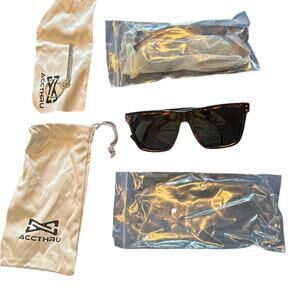 NIB Accthru Sunglasses Two Pair Includes Bag Cleaning Cloth Screwdriver